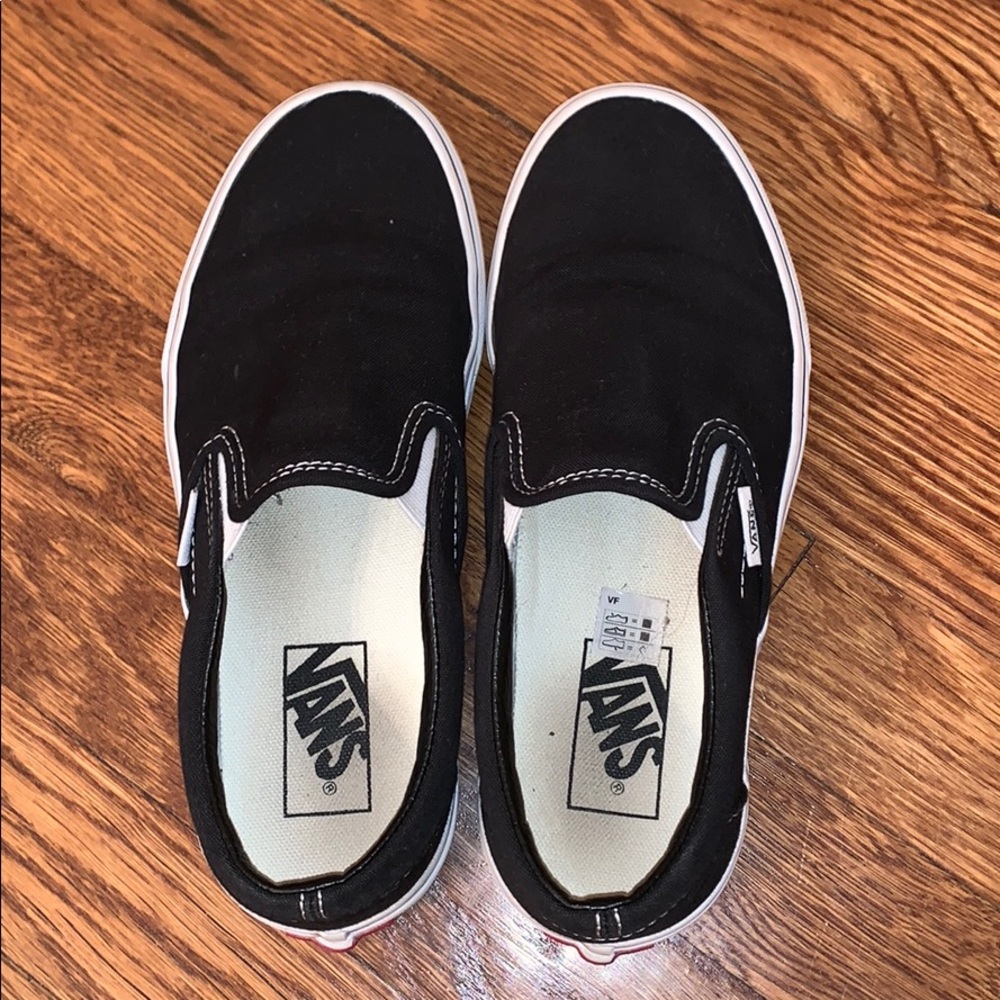 Black slip on Vans